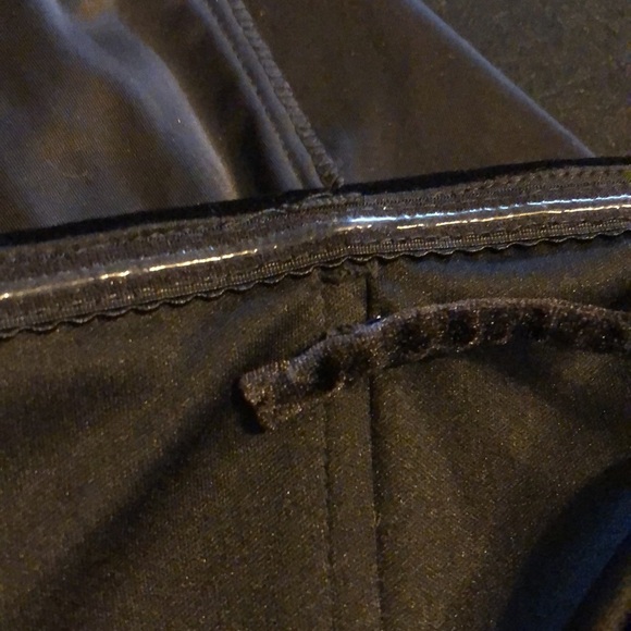 AZAZIE Beautiful Black Velvet High Front Leg Slit Optional Removable Straps S/C - Picture 14 of 16